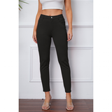Funki Buys | Pants | Women's Stretchy Stitch 3/4 Cropped Casual Pants