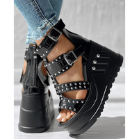 Funki Buys | Shoes | Women's Platform Stud Rivet Wedge Sandals