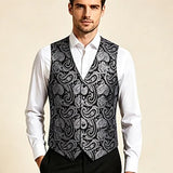 Funki Buys | Vests | Men's 4 Pcs Classic Paisley Tie Vest Set