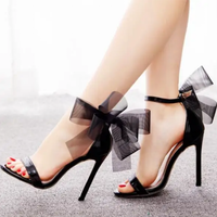 Funki Buys | Shoes | Women's Chiffon Bow Wedding Sandals | Stilettos