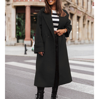 Funki Buys | Vestes | Manteau long en laine à col tailleur pour femme