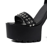 Funki Buys | Shoes | Women's Goth Rivet Dress Platform Sandal