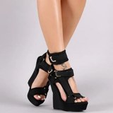 Funki Buys | Shoes | Women's High Buckle Strap Wedge Sandal