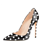 Funki Buys | Shoes | Women's PU Leather Polka Dot Heels
