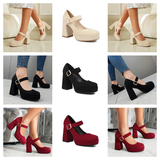 Funki Buys | Shoes | Women's Faux Suede Mary Jane Platforms