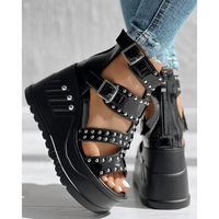 Funki Buys | Shoes | Women's Platform Stud Rivet Wedge Sandals