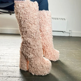 Funki Buys | Boots | Women's Knee-High Fuzzy Platform Boots