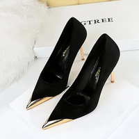 Funki Buys | Shoes | Women's Velvet Stilettos Metal Toe Heel