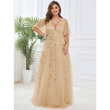 Funki Buys | Robes | Robe longue en dentelle à sequins pour femme