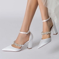 Funki Buys | Shoes | Women's Satin Crystal Bridal Prom Shoes | Formal