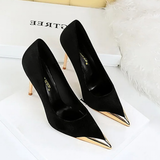 Funki Buys | Shoes | Women's Velvet Stilettos Metal Toe Heel