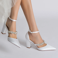 Funki Buys | Shoes | Women's Satin Crystal Bridal Prom Shoes | Formal