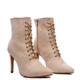 Funki Buys | Boots | Women's Lace-up Suede Dress Boots