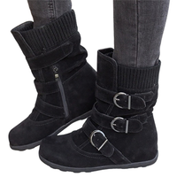 Funki Buys | Boots | Women's Buckled Suede Snow Ankle Boots