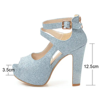 Funki Buys | Shoes | Women's Sequin Peep Toe Platform Sandal