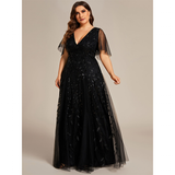 Funki Buys | Robes | Robe longue en dentelle à sequins pour femme