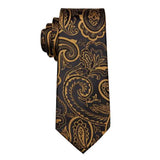 Funki Buys | Vests | Men's 4 Pcs Dark Gold Paisley Tie Set