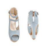 Funki Buys | Shoes | Women's Sequin Peep Toe Platform Sandal