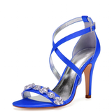 Funki Buys | Shoes | Women's Luxury Satin Crystal Bridal Sandals