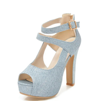 Funki Buys | Shoes | Women's Sequin Peep Toe Platform Sandal