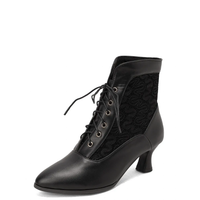 Funki Buys | Boots | Women's Kitten Heel Victorian Granny Boot