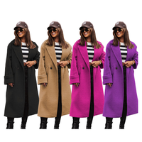 Funki Buys | Vestes | Manteau long en laine à col tailleur pour femme