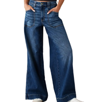 Funki Buys | Pants | Women's High Waist Wide Leg Wash Jeans