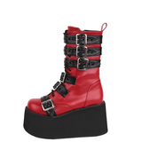 Funki Buys | Boots | Women's Gothic Buckle Strap Biker Boots