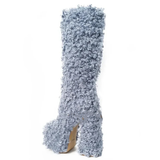 Funki Buys | Boots | Women's Knee-High Fuzzy Platform Boots