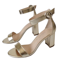 Funki Buys | Shoes | Women's Gold Block Heel Bridal Sandals | Wedding