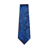 Funki Buys | Vests | Men's 4 Pcs Formal Silk Blue Paisley Tie Vest Set