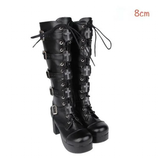 Funki Buys | Boots | Women's Punk Motorcycle Boots | Cross and Buckle