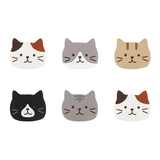 Funki Buys | Coasters | Cute Cartoon Cat Face Cup Mats 6 Pcs