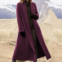 Funki Buys | Jackets | Women's Long Woolen Cardigan Coat