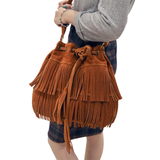 Funki Buys | Bags | Handbags | Women's Fringe Tassel Bucket Bag