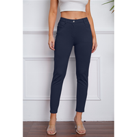 Funki Buys | Pants | Women's Stretchy Stitch 3/4 Cropped Casual Pants