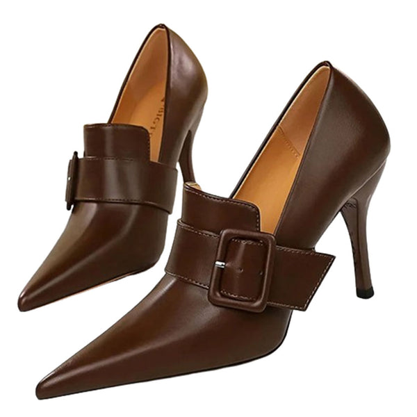 Funki Buys | Shoes | Women's Belt Buckle Pointed Dress Pumps