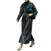Funki Buys | Jackets | Women's Extra Long Faux Leather Coat
