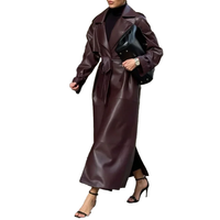 Funki Buys | Jackets | Women's Extra Long Faux Leather Coat