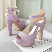 Funki Buys | Shoes | Women's Sequin Peep Toe Platform Sandal
