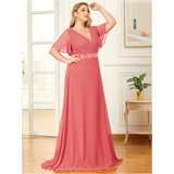 Funki Buys | Dresses | Women's Elegant Chiffon Evening Dress