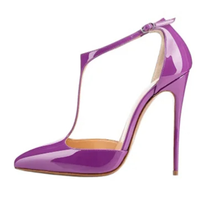 Funki Buys | Shoes | Women's Patent High Heel T-Strap Stilettos