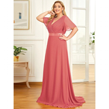 Funki Buys | Dresses | Women's Elegant Chiffon Evening Dress