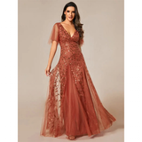 Funki Buys | Robes | Robe longue en dentelle à sequins pour femme