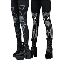 Funki Buys | Pants | Women's Dark Grunge Gothic Leggings | Punk Pants