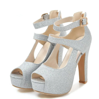Funki Buys | Shoes | Women's Sequin Peep Toe Platform Sandal