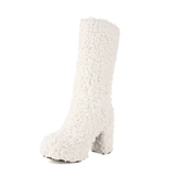 Funki Buys | Boots | Women's Knee-High Fuzzy Platform Boots