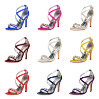 Funki Buys | Shoes | Women's Luxury Satin Crystal Bridal Sandals