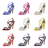 Funki Buys | Shoes | Women's Luxury Satin Crystal Bridal Sandals