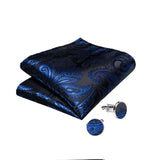 Funki Buys | Vests | Men's 4 Pcs Formal Silk Blue Paisley Tie Vest Set